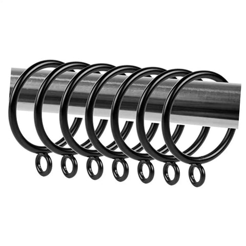 24 Pack Curtain Rings Clips Black Drapery Holders for Easy Hanging and Smooth Glide on Compatible Curtain Rods