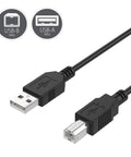 Legit Six Foot USB Replacement Cord For Provo Craft Cricut Explore Air One And Two Cutting Machines With Slick Anti Interference Magnet Ring For Straight Up Reliable Power - USB-B and USB-A male connectors.