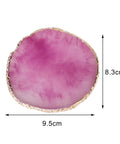 Purple 2 Pack Resin Nail Art Palette with Gold Edge, visible measurements 9.5cm x 8.3cm, ideal for mixing colors in home or studio.