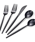 Black Plastic Silverware Set 90 Pieces Disposable Cutlery Heavy Duty Includes 30 Knives 60 Forks And Spoons For Graduation Parties And Other Big Events