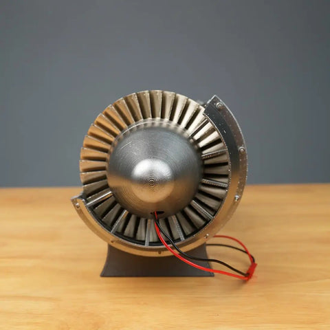 Dope 1:3 Scale WP-85 Turbojet Engine Model Kit With Motorized Blades, Functional DIY Jet Engine For STEM Projects, Aviation Fans And Engineering Enthusiasts, 3D Printed Precision Build For Hands On Learning, front view on stand
