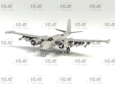B26K Counter Invader Model Kit With 5 Figures USAF Pilots And Ground Crew 1:48 Scale Plastic Aircraft Kit With Weapons Pack