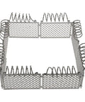 Slick Light Gray Plastic Miniature Fence Kit With Dead Simple Snap Together Design For Farm Diorama And Prison Model Builds showcases a square fence with barbed wire.