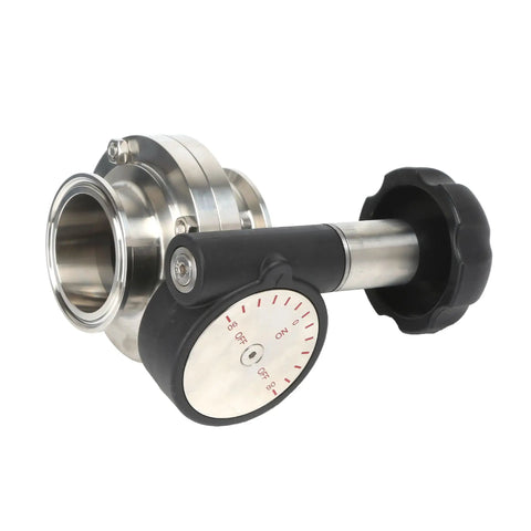 2 Inch Tri Clamp Sanitary Butterfly Valve With SS304 Stainless Body And EPDM Seal Micro Metric Handle Pneumatic Actuator