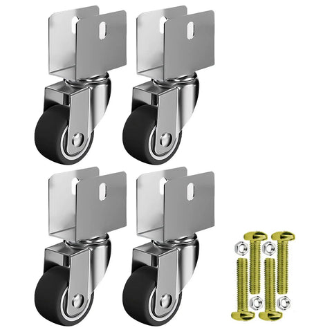 4 Pack Heavy Duty Furniture Wheel Castors 1.5 Inch Universal Swivel Casters with screws, durable rubber, 360 degree rotation