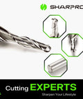 SHARPRO 1/8-inch carbide ball-nose CNC router bit, 1/4-inch shank for wood, aluminum, engraving