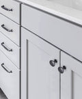 Weathered Nickel Drawer Handles Six Pack With 5.04 Inch Center To Center Antique Iron Cabinet Pulls on kitchen cabinet