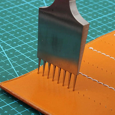 Leather Pricking Iron Chisel In French Style Die Steel Punch Tool 3.85mm for Leathercraft Pros punching leather.