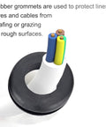 200 Piece Hollow Rubber Grommet Assortment Kit For Firewall Cable Holes 1/4 Inch To 1 Inch Grommets shown with cables