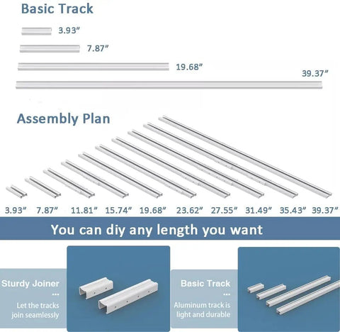 Smart Curtain System With Electric Track And Adjustable Rail, Motorized Curtain Rods With Remote, Automatic Opener, Works With Alexa And Google Home, Up To 200 Inches, Easy Install And Quiet Operation aluminum track sizes and joiner assembly plan