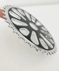 Steel Bicycle Chainring Sprocket For One Piece Cranksets 40T Or 44T Black Finish With 2mm Teeth And Two Point Five Millimeter Thickness