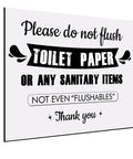 Solid wood Do Not Flush Anything Except Toilet Paper Sign, 9.8x7.8 inches, rustic wall art for home, office, and RV.