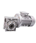 Vertical Heavy Duty Worm Gear Motor Featuring Lightweight Aluminum Housing And Multiple Speed Ratios Compatible With Nmrv063 Rv063 close-up side view.