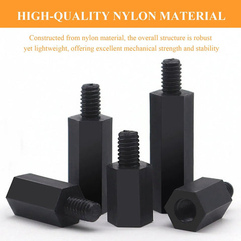 Pro Grade Nylon Hex Standoff Spacers M4 Threaded Six Millimeter Frame Forty To One Hundred Millimeter Length One Hundred Piece Bulk Pail For Gritty Circuit Board Mounting And Badass Diy Garage Builds