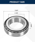 Heavy Duty Tapered Roller Bearing Cone And Cup Set With 2.165 In Bore, 3.543 In OD, 0.906 In Thick, Chrome Steel, ABEC 3 Precision