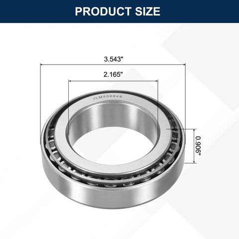 Heavy Duty Tapered Roller Bearing Cone And Cup Set With 2.165 In Bore, 3.543 In OD, 0.906 In Thick, Chrome Steel, ABEC 3 Precision