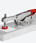 Horizontal Auto Adjust Toggle Clamp With 25 To 250 Lbs Adjustable Clamping Force And Nickel Plated, Heavy Duty Finish
