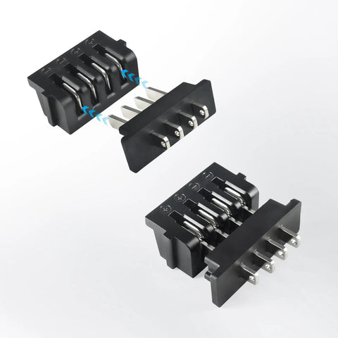 Ebike Battery Power Discharge Connector 4 Pins Male Or Female Plug For Hailong 1 2 Max Base Plate Mounted Parts Replacement Compatible With Hailong Battery Box And Ebike Pack
