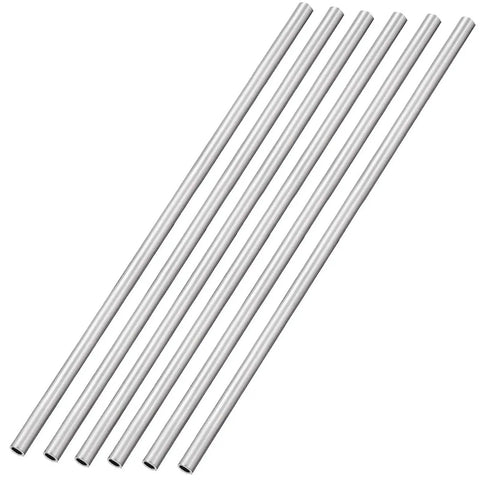 Six Piece Set Of 6063 Aluminum Round Tubes, 0.25 Inch Outside Diameter, 0.04 Inch Wall Thickness, 36 Inch Long Seamless Straight Tubing