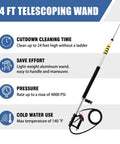 Telescoping Pressure Washer Wand With 24 Ft Reach No Ladder Needed Extension Wand Gutter Cleaner Attachment Five Spray Nozzle Tips
