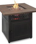 Donovan 38 Inch Square Propane Fire Pit With Infrared Patio Heater Outdoor Gas Fire Pit and Heater Combo Delivering 41,000 BTU Dope Heating Power