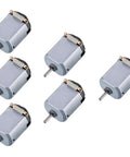 Six Pack Mini DC Motors 0.5-3V 15000RPM For DIY Toys And Science Projects shown in a set of six with 10x2mm shaft