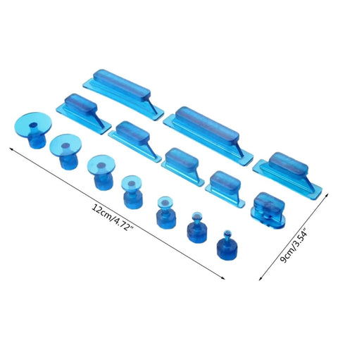 DIY Friendly Auto Body Dent Puller Kit Pro Grade Sheet Metal Suction Cup Dent Repair Tool Set 30pcs shown in blue