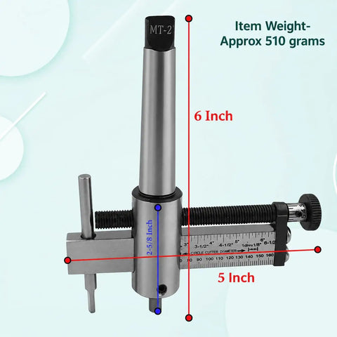 Circle Cutter For Milling Machines With HSS Tool Bit, Adjustable Circle Cutting Attachment Delivers Precise, Repeatable Metalworking Cuts For Fast, Clean Ring Creations And Dope Pro Grade Performance. 6 inch adjustable circle cutter with HSS bit and diameter scale