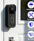 No Drill Doorbell Mount For Video Doorbell 2023 2025 Release Anti Theft Weatherproof Mount Installed on Door with Icons
