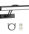 Wireless LED Picture Light With Remote And Rechargeable Battery 3 Color Temperature Modes Dimmable 300 Lumens 32 LEDs
