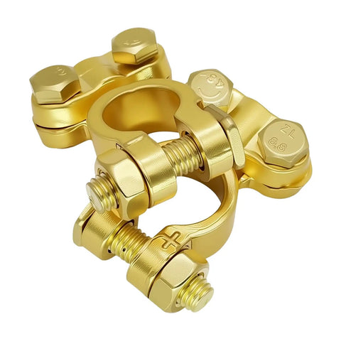 Brass Battery Terminal Connector Clamps Kit For Top Post Terminals Marine Car Boat RV Battery Protectors Durable Conductive Terminals