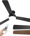 Modern 52 Inch Ceiling Fan With Remote Control And Light No Fuss Dimmable Three Color Temperatures Six Speed Settings Timer Reversible Blades
