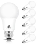 Bright Daylight 5000K A19 LED Bulbs 100 Watt Equivalent, Dimmable, 13.5W, 1600 Lumens, CRI 80 Plus, Energy Saver, Six Pack