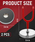 Heavy Duty Magnetic Paint Spray Gun Holder Rack Two Piece Wall Mount Storage System with red hooks and measurements shown