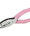 Handheld Circle Hole Punch One Ninth Inch Three Mm with pink easy grip handle for scrapbooking and DIY, punches up to eight sheets