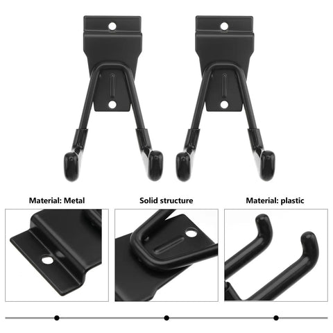 Heavy Duty Black Wall Mounted Hooks For Towels And Coats With Tough As Nails Grip To Secure Bags And Umbrellas While You Knock Clutter To The Curb In Any Room, showing sturdy design in black.