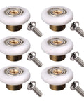 Six Pcs Shower Door Rollers With Copper Core And POM Wheels, Stainless Steel Screws, Replacement Part For Glass Shower Doors