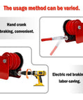Hand crank and drill attachment for One Person Adjustable Overhead Garage Storage Lift With Hand Crank No Ladder Needed Heavy Duty
