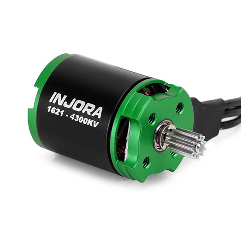 4300KV Green Viper 1621 RC Brushless Motor For 1/30 Scale Axial SCX30 Upgrade, black and green compact design, side view.