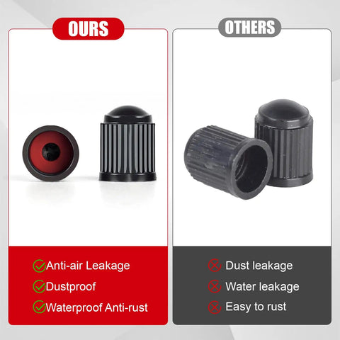 Premium Tire Valve Caps With O Ring For Cars, Bicycles, Motorcycles, SUVs And Trucks Black 100 Count Pack Durable Valve
