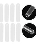 Clear Plastic End Caps 100 Pack For Screws And Round Tubing Bolt Cap Covers And Thread Protectors displayed in a grid with close-up insets