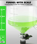 Shop Grade 18 Piece No Mess Coolant Funnel Kit With Universal Adapters, clear funnel showing coolant level, measuring scale.