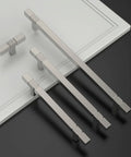 Brushed Satin Nickel Cabinet Knobs 10 Pack, 2 Inch Solid Zinc Alloy T Bar Cupboard Drawer Pulls, Single Hole Mount