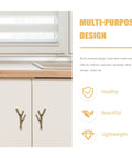 Branch Shaped Cabinet Handles Four Piece Set Vintage Retro Metal Drawer Knobs For Wardrobe Kitchen Bathroom Cupboard Easy Install Single Hole Mount Classic Furniture Pulls For Cabinets And Doors on white cupboard