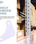 Beefy White Steel Corner Brackets Set For Wood Shelves, 8 Pack Triangular Angle Braces for warehouse stability.