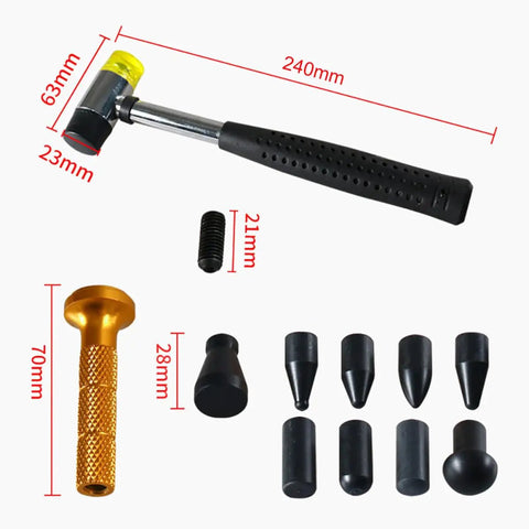 Pro Grade Dent Repair Tool Kit With Rubber Hammer And Repair Pens For Auto Body And Sheet Metal Dent Removal Set Random Color