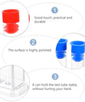 Clear Plastic Test Tube Rack For Lab And Classroom Use Holds Multiple Tubes With Color Caps, Durable Stand features