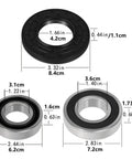 Drop In The Heavy Duty Replacement Washer Bearing Kit For Samsung Front Load Machines Dc6200156a 6601002632, detailed measurements of bearings