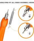 Must Have All In One Video Doorbell Screwdriver Bit Set For Battery And WiFi Access Fits All Video Doorbell Models Double Head Torx T6 And T15 For Quick DIY Install Replacement Tool Orange showing T6 and T15 torx heads.
