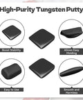 Two Size Pinewood Derby Car Weights Kit With Tungsten Putty And Graphite Lubricant, shown with high-purity tungsten putty.